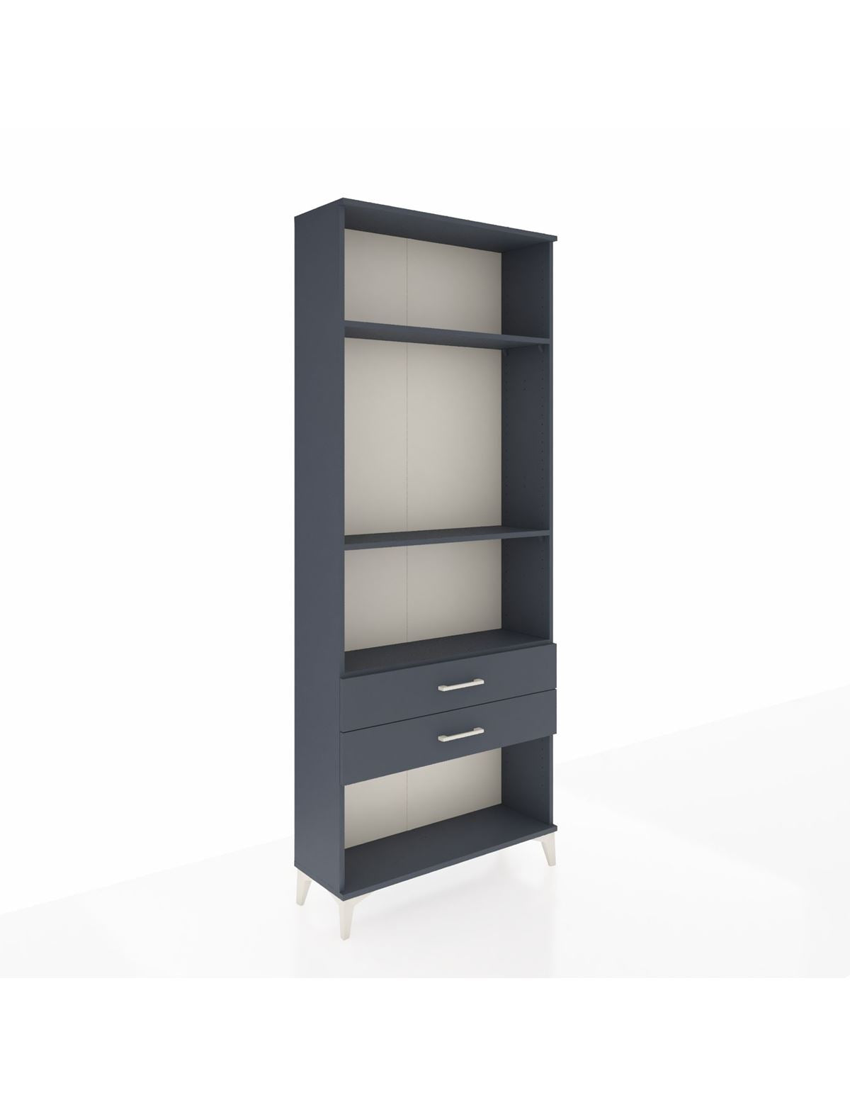 Arges Dolap 3 Raflı 2 Çekmeceli 88x30x221 Antrasit-Antrasit