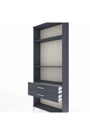 Arges Dolap 3 Raflı 2 Çekmeceli 88x30x221 Antrasit-Antrasit