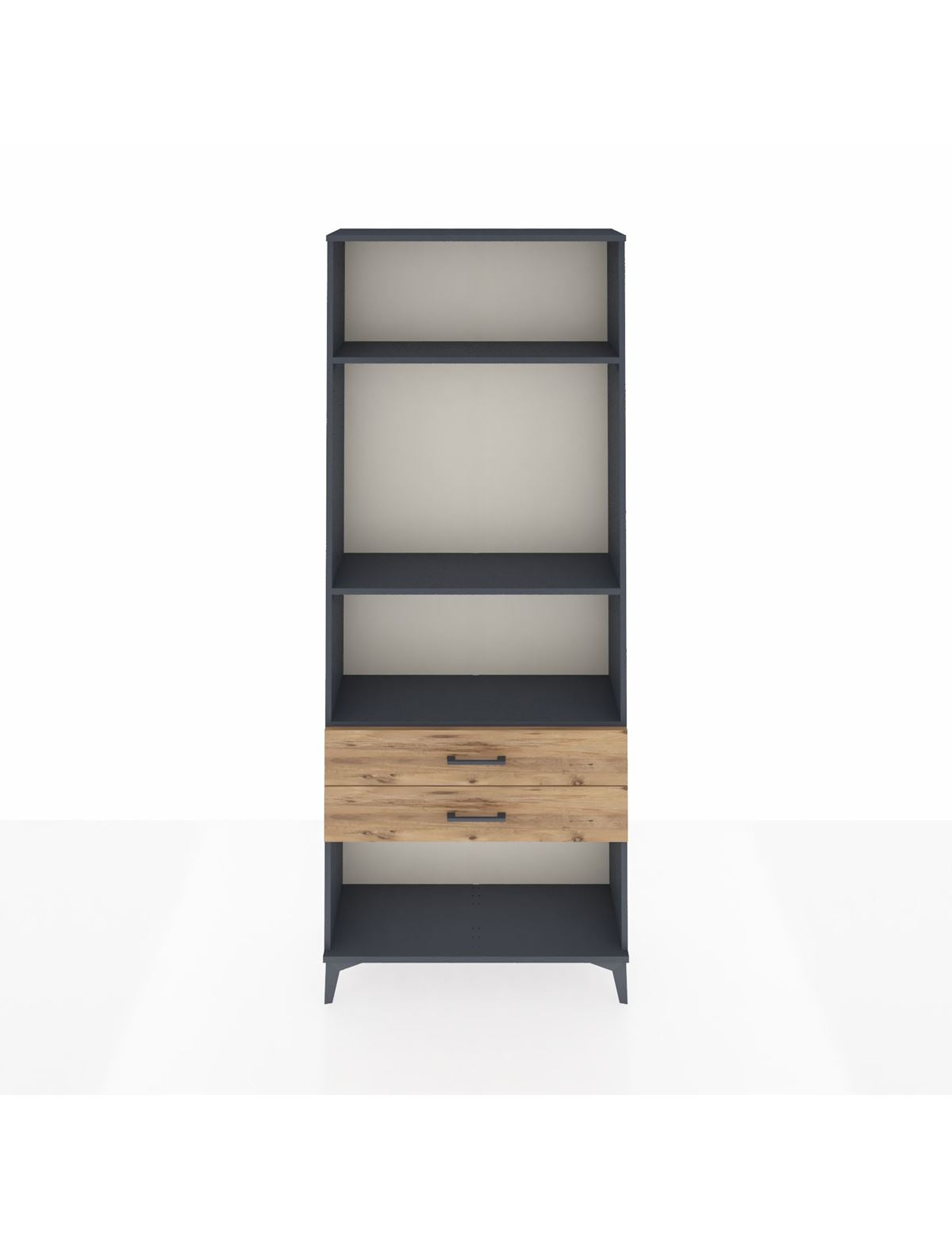 Arges Dolap 3 Raflı 2 Çekmeceli 88x30x221 Antrasit-Çam