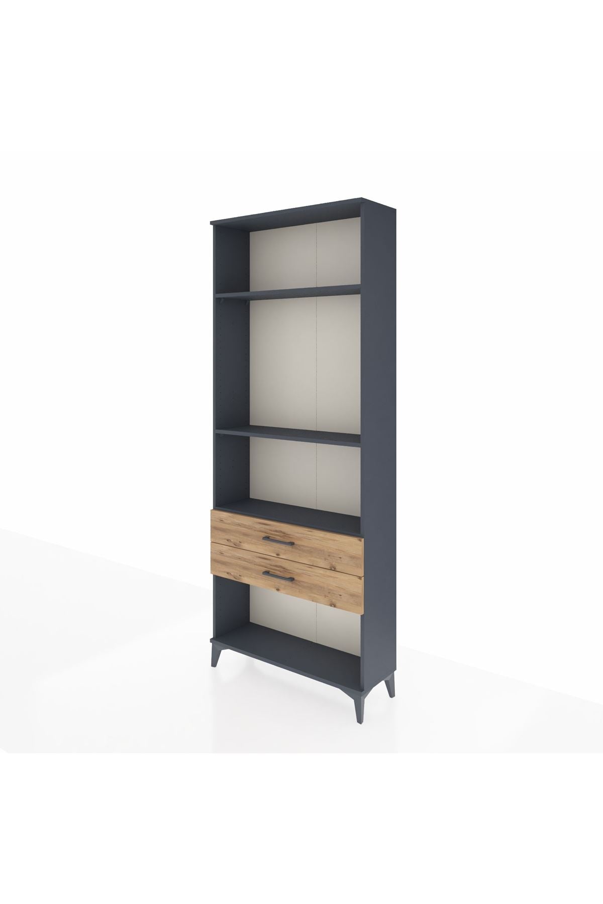 Arges Dolap 3 Raflı 2 Çekmeceli 88x30x221 Antrasit-Çam