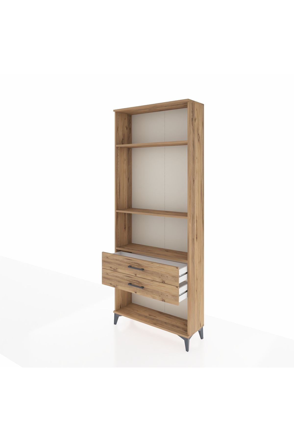 Arges Dolap 3 Raflı 2 Çekmeceli 88x30x221 Çam-Çam