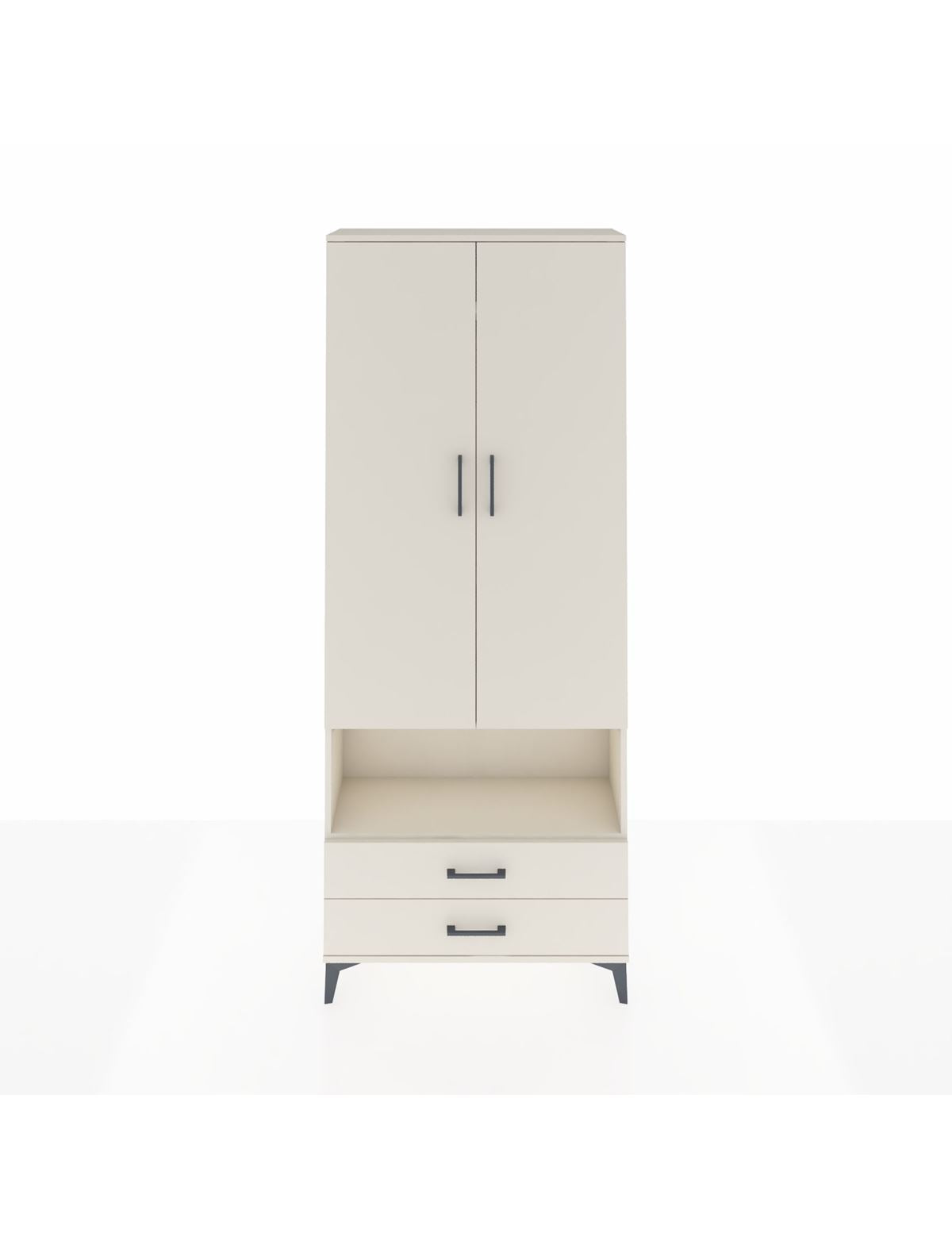 Arges Dolap 3 Raflı 2 Çekmeceli Tek Askılı 88x30x221 Aytaşı-Aytaşı