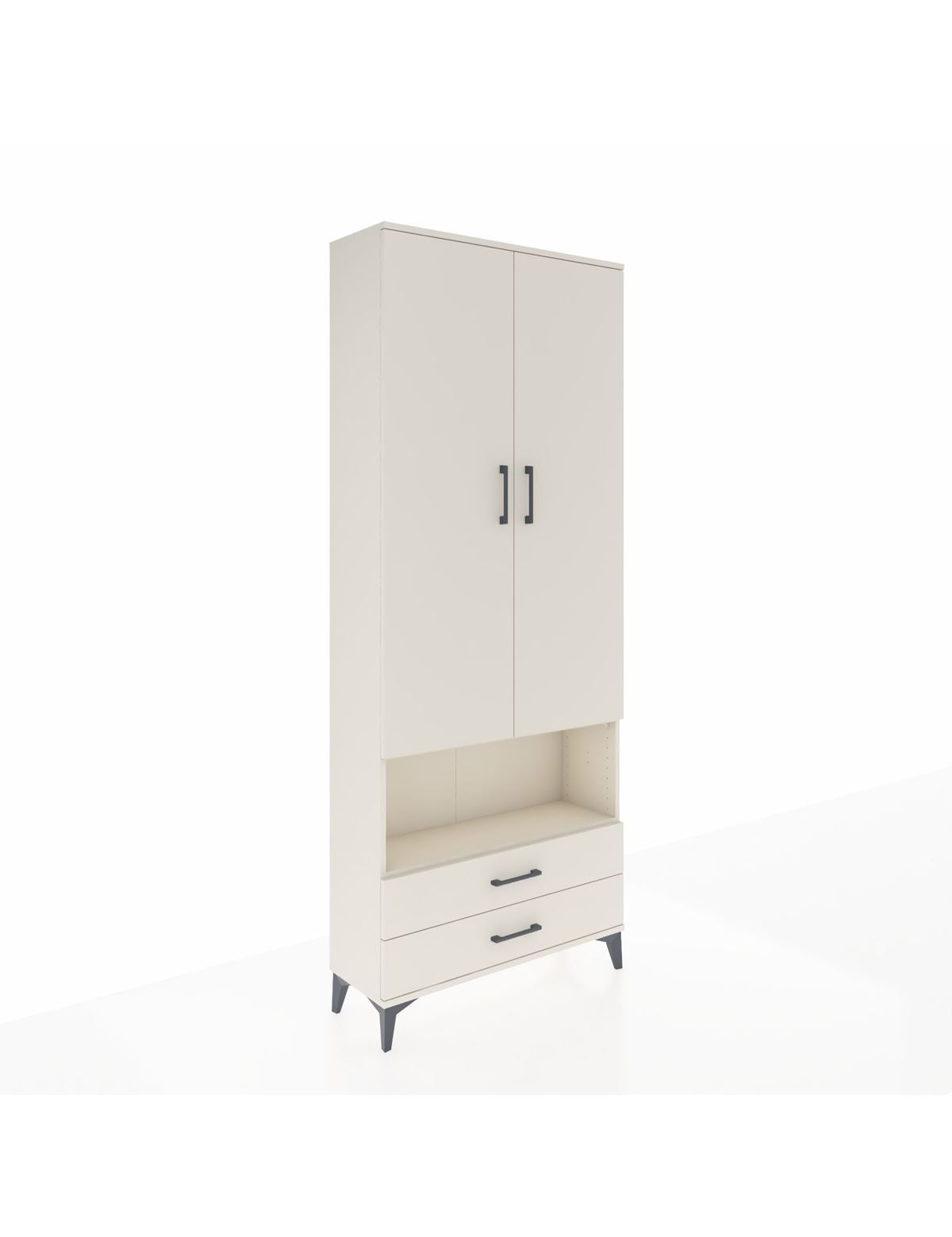 Arges Dolap 3 Raflı 2 Çekmeceli Tek Askılı 88x30x221 Aytaşı-Aytaşı