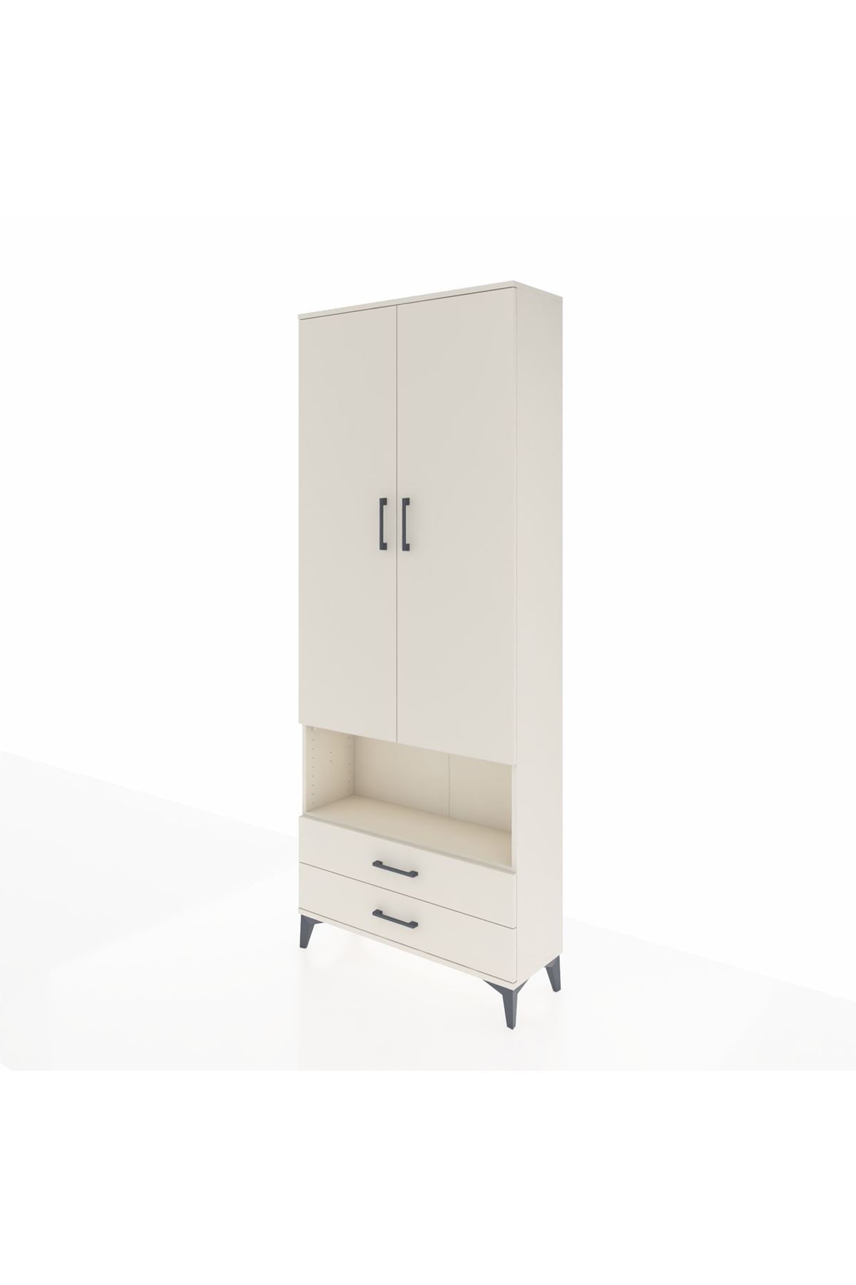 Arges Dolap 3 Raflı 2 Çekmeceli Tek Askılı 88x30x221 Aytaşı-Aytaşı