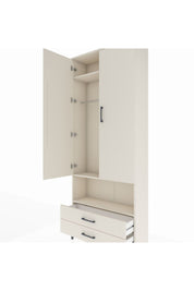 Arges Dolap 3 Raflı 2 Çekmeceli Tek Askılı 88x30x221 Aytaşı-Aytaşı