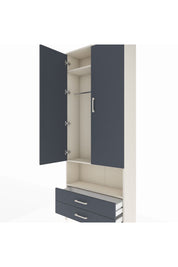 Arges Dolap 3 Raflı 2 Çekmeceli Tek Askılı 88x30x221 Aytaşı-Antrasit