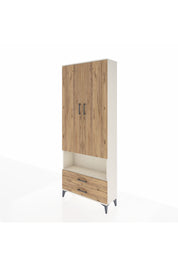 Arges Dolap 3 Raflı 2 Çekmeceli Tek Askılı 88x30x221 Aytaşı-Çam