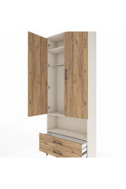 Arges Dolap 3 Raflı 2 Çekmeceli Tek Askılı 88x30x221 Aytaşı-Çam