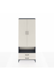 Arges Dolap 3 Raflı 2 Çekmeceli Tek Askılı 88x30x221 Antrasit-Aytaşı