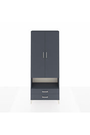 Arges Dolap 3 Raflı 2 Çekmeceli Tek Askılı 88x30x221 Antrasit-Antrasit