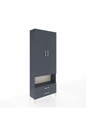 Arges Dolap 3 Raflı 2 Çekmeceli Tek Askılı 88x30x221 Antrasit-Antrasit