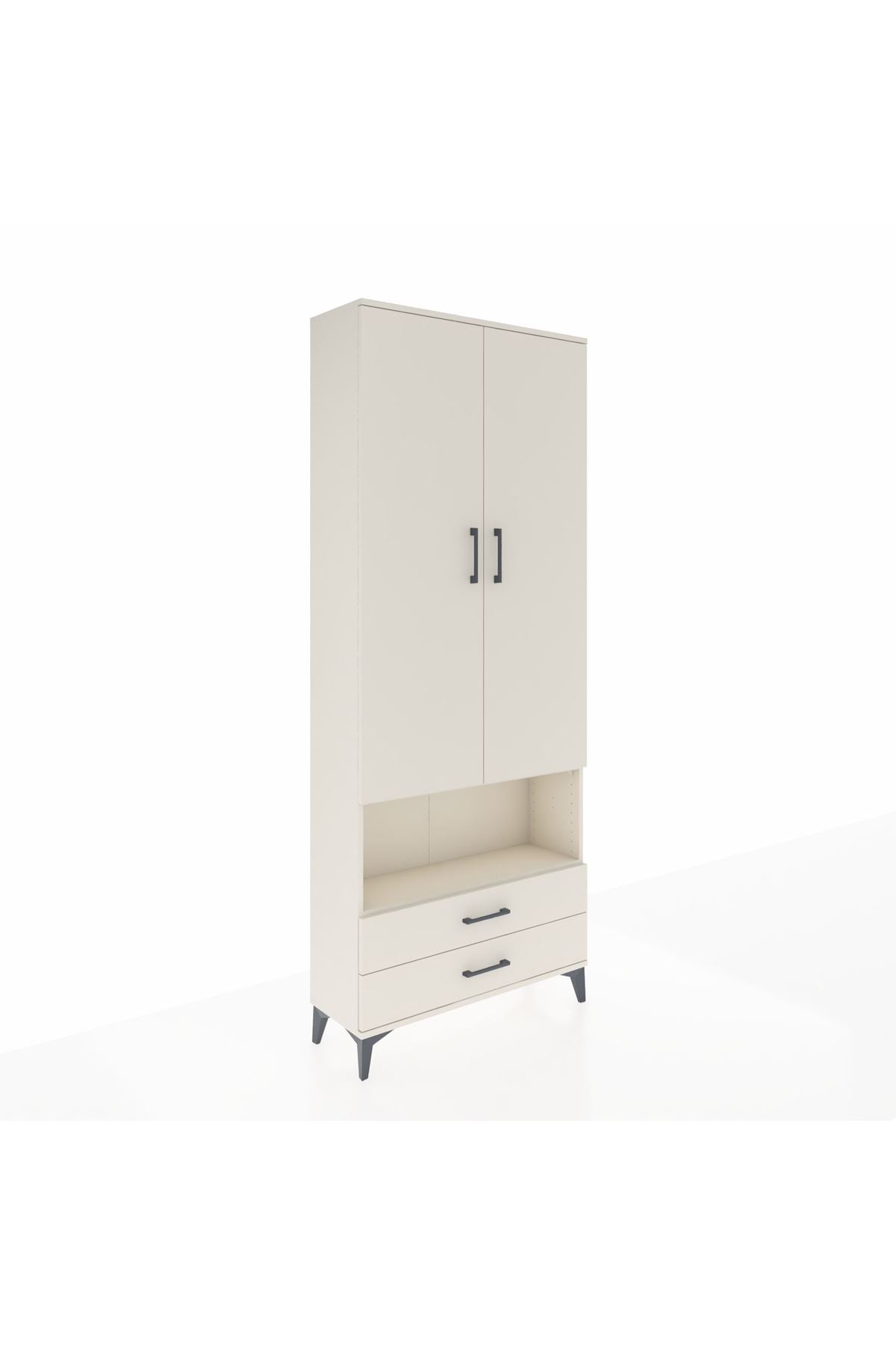 Arges Dolap 4 Raflı 2 Çekmeceli 2 Kapaklı 88x30x221 Aytaşı-Aytaşı