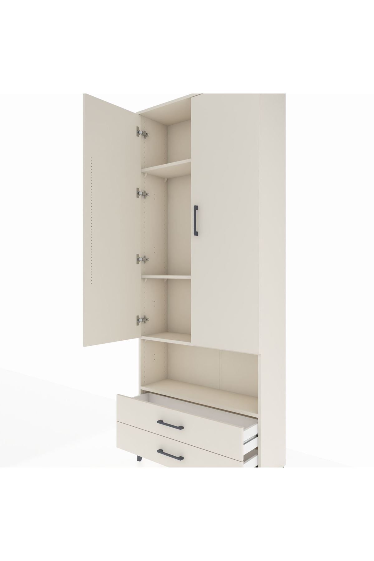 Arges Dolap 4 Raflı 2 Çekmeceli 2 Kapaklı 88x30x221 Aytaşı-Aytaşı