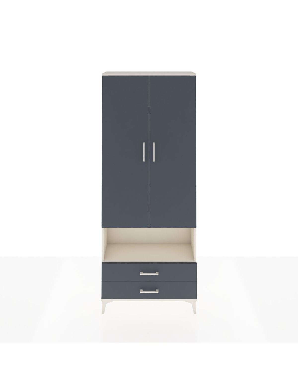 Arges Dolap 4 Raflı 2 Çekmeceli 2 Kapaklı 88x30x221 Aytaşı-Antrasit