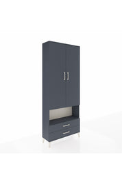 Arges Dolap 4 Raflı 2 Çekmeceli 2 Kapaklı 88x30x221 Antrasit-Antrasit