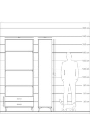 Arges Dolap 4 Raflı 2 Çekmeceli 88x30x221 Aytaşı-Aytaşı