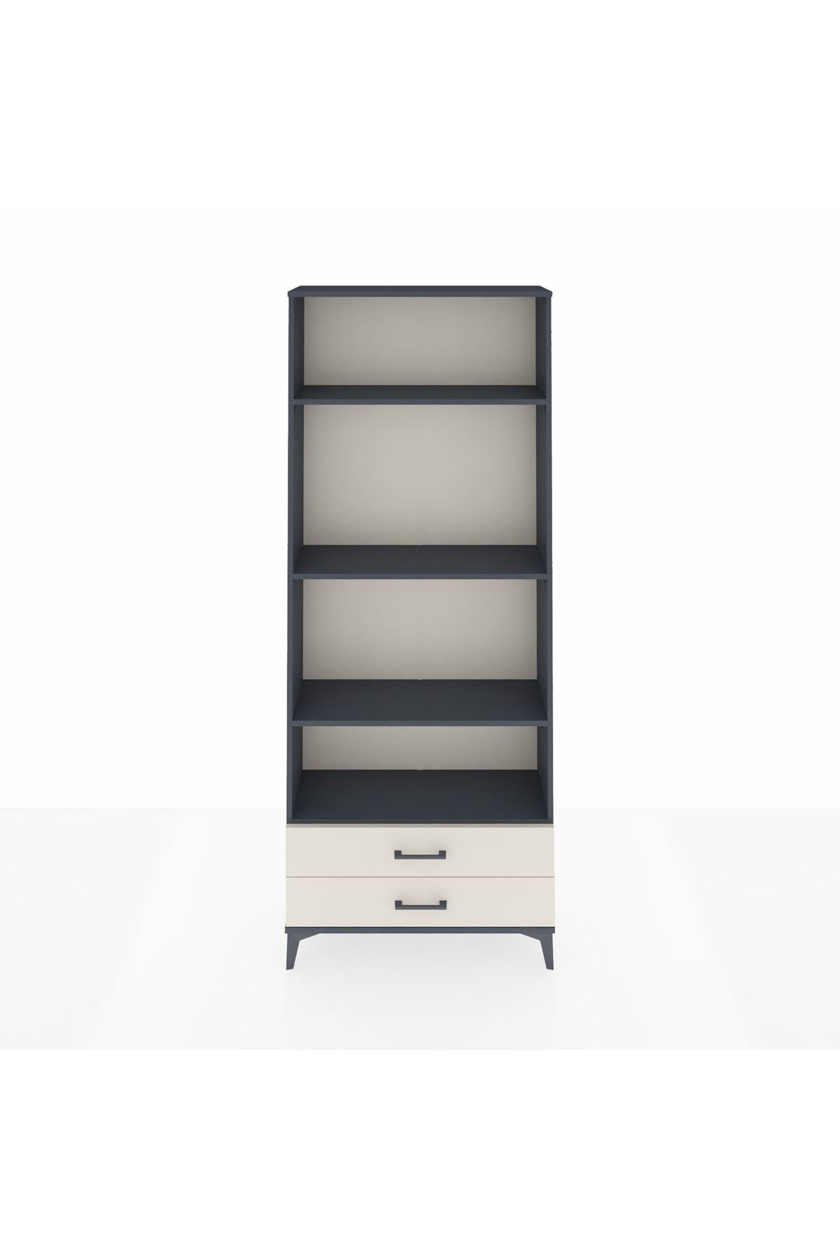Arges Dolap 4 Raflı 2 Çekmeceli 88x30x221 Antrasit-Aytaşı