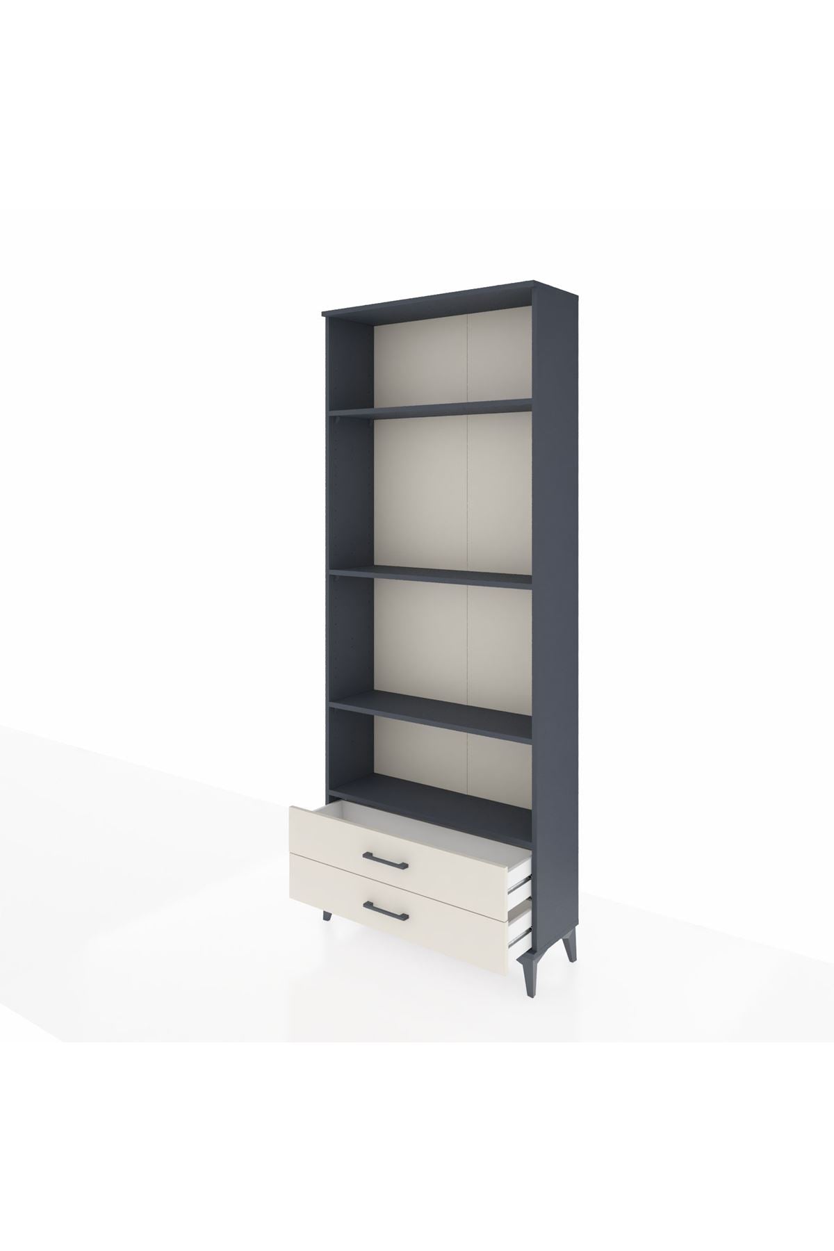 Arges Dolap 4 Raflı 2 Çekmeceli 88x30x221 Antrasit-Aytaşı