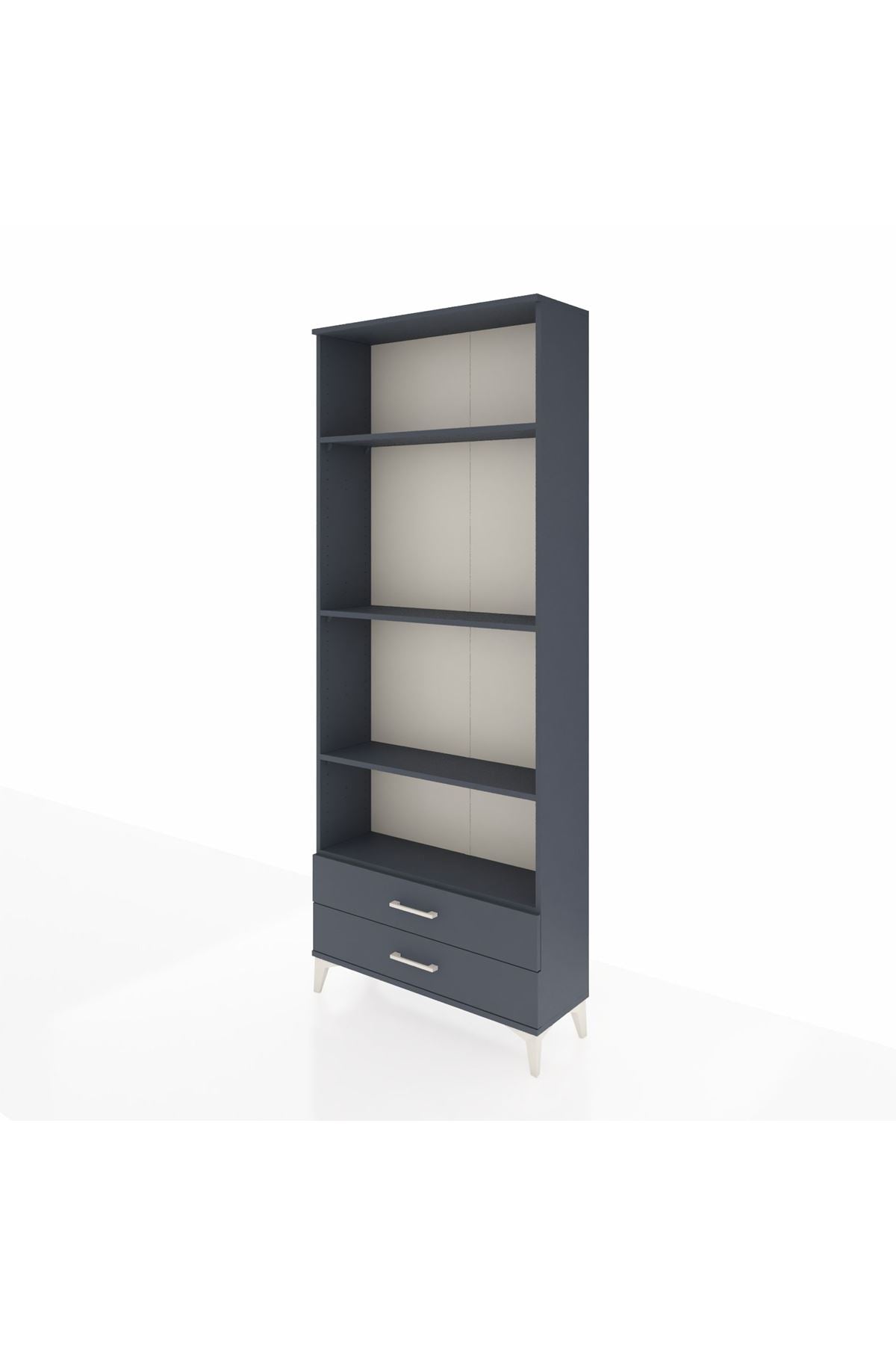 Arges Dolap 4 Raflı 2 Çekmeceli 88x30x221 Antrasit-Antrasit