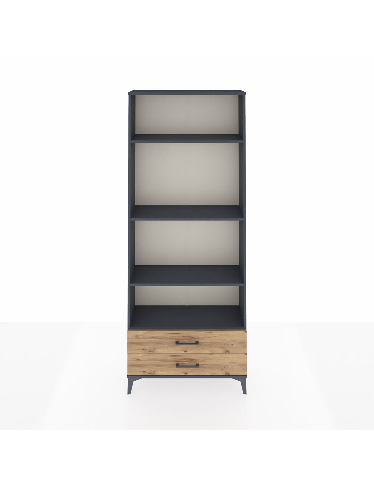 Arges Dolap 4 Raflı 2 Çekmeceli 88x30x221 Antrasit-Çam