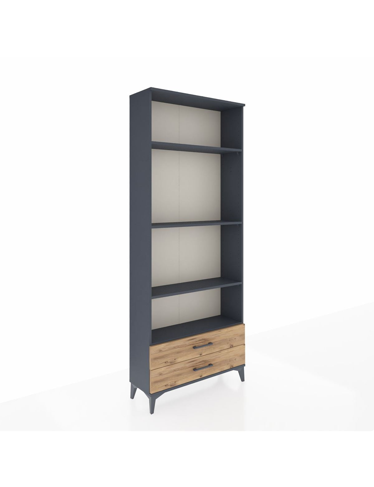 Arges Dolap 4 Raflı 2 Çekmeceli 88x30x221 Antrasit-Çam