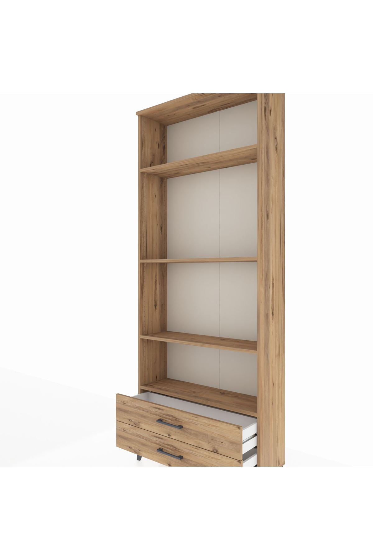 Arges Dolap 4 Raflı 2 Çekmeceli 88x30x221 Çam-Çam