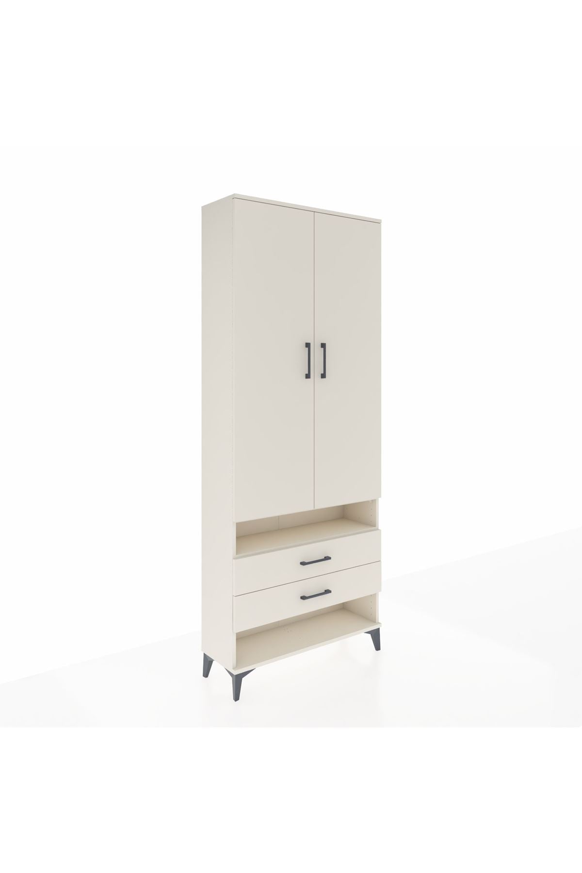 Arges Dolap 3 Raflı 2 Çekmeceli Tek Askılı 88x30x221 Aytaşı-Aytaşı