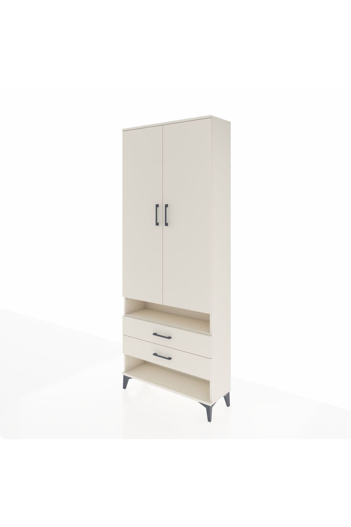 Arges Dolap 3 Raflı 2 Çekmeceli Tek Askılı 88x30x221 Aytaşı-Aytaşı