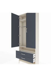 Arges Dolap 3 Raflı 2 Çekmeceli Tek Askılı 88x30x221 Aytaşı-Antrasit