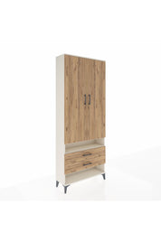 Arges Dolap 3 Raflı 2 Çekmeceli Tek Askılı 88x30x221 Aytaşı-Çam