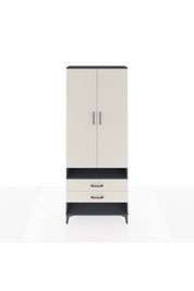 Arges Dolap 3 Raflı 2 Çekmeceli Tek Askılı 88x30x221 Antrasit-Aytaşı