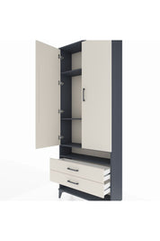 Arges Dolap 4 Raflı 2 Çekmeceli 2 Kapaklı 88x30x221 Antrasit-Aytaşı