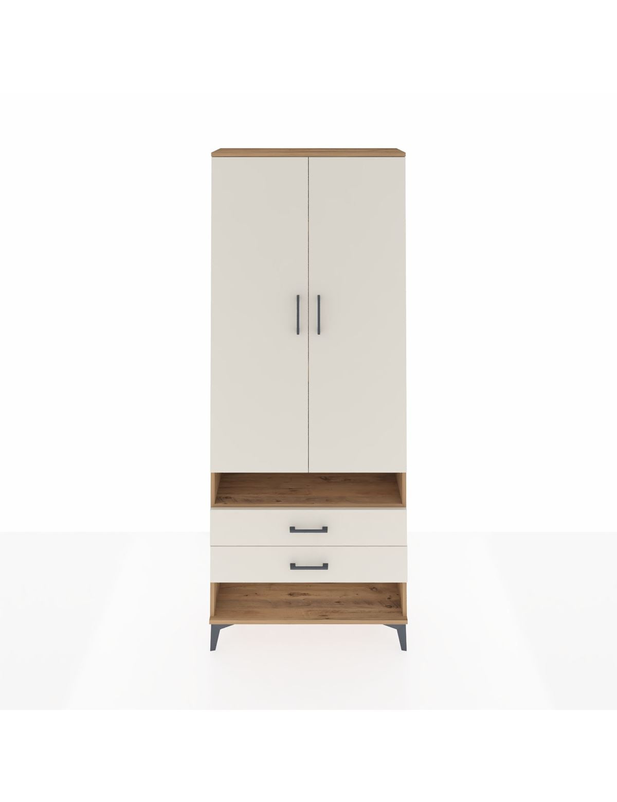 Arges Dolap 4 Raflı 2 Çekmeceli 2 Kapaklı 88x30x221 Çam-Aytaşı