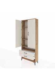 Arges Dolap 4 Raflı 2 Çekmeceli 2 Kapaklı 88x30x221 Çam-Aytaşı