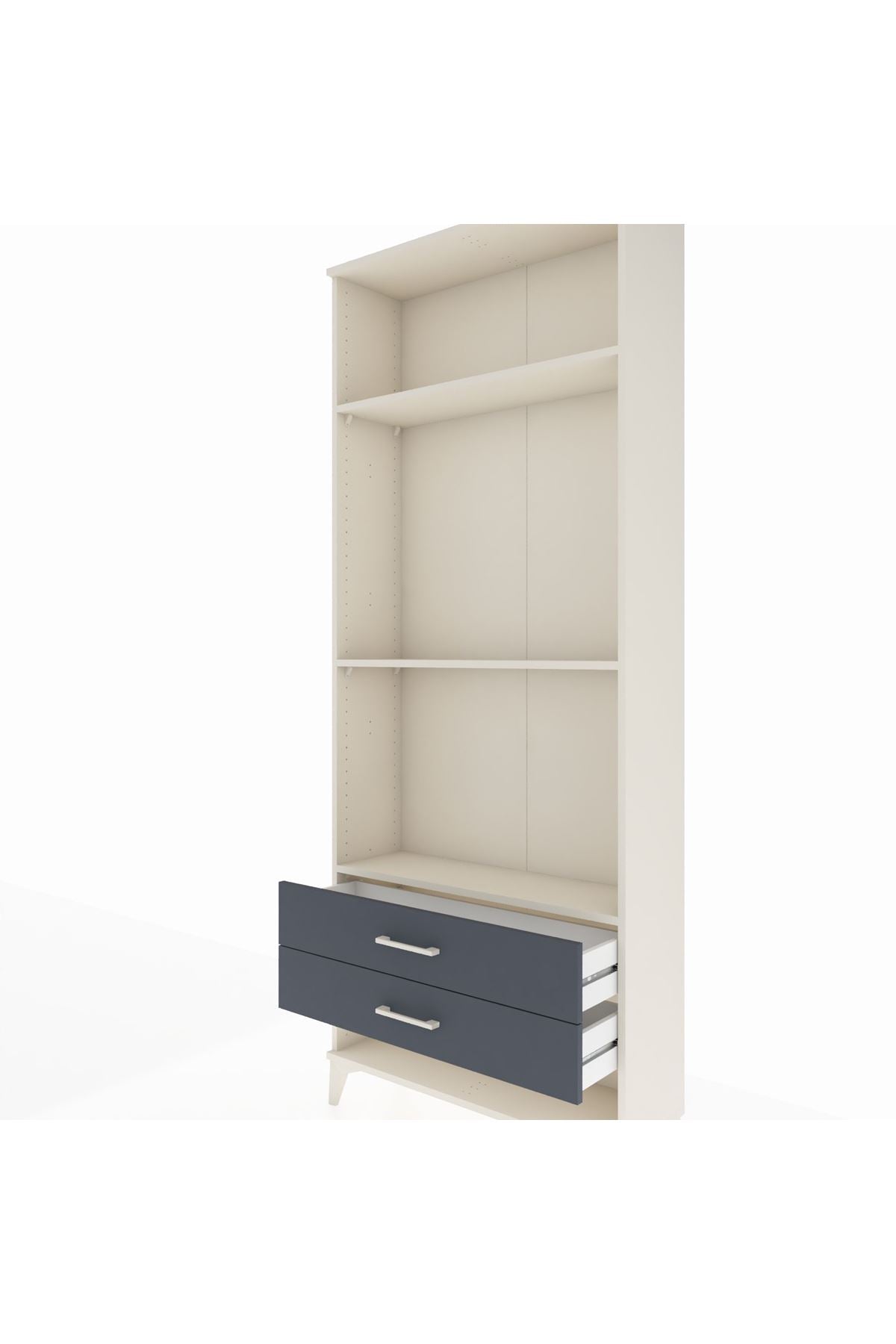 Arges Dolap 3 Raflı 2 Çekmeceli 88x30x221 Aytaşı-Antrasit