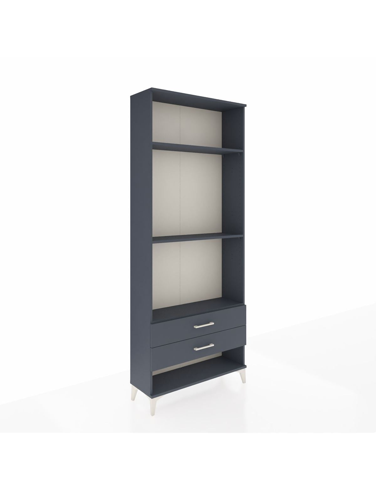 Arges Dolap 3 Raflı 2 Çekmeceli 88x30x221 Antrasit-Antrasit