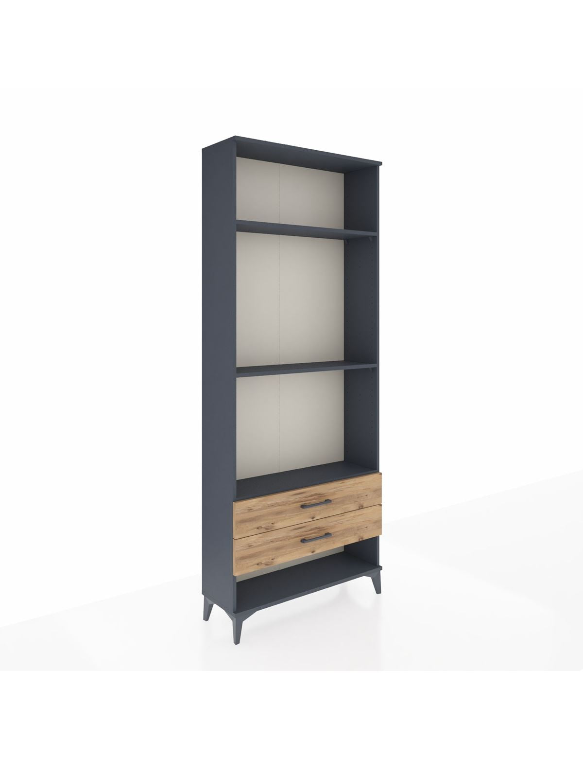 Arges Dolap 3 Raflı 2 Çekmeceli 88x30x221 Antrasit-Çam