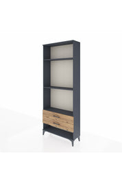 Arges Dolap 3 Raflı 2 Çekmeceli 88x30x221 Antrasit-Çam