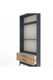 Arges Dolap 3 Raflı 2 Çekmeceli 88x30x221 Antrasit-Çam