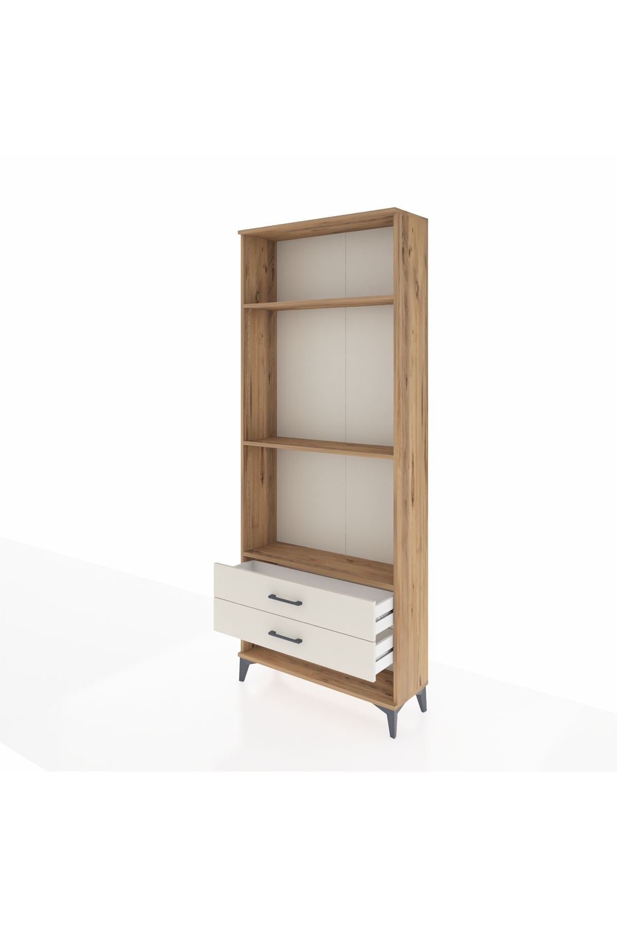 Arges Dolap 3 Raflı 2 Çekmeceli 88x30x221 Çam-Aytaşı