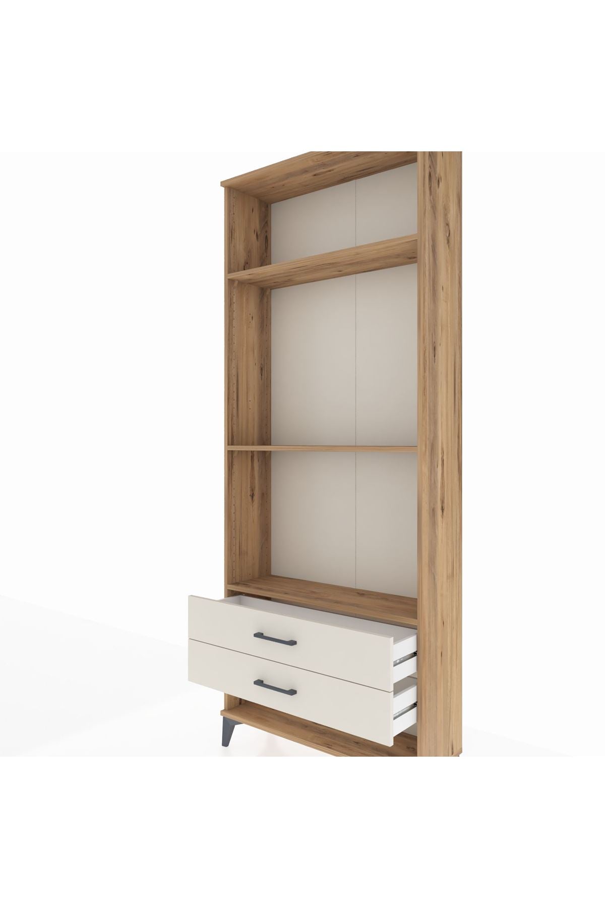 Arges Dolap 3 Raflı 2 Çekmeceli 88x30x221 Çam-Aytaşı