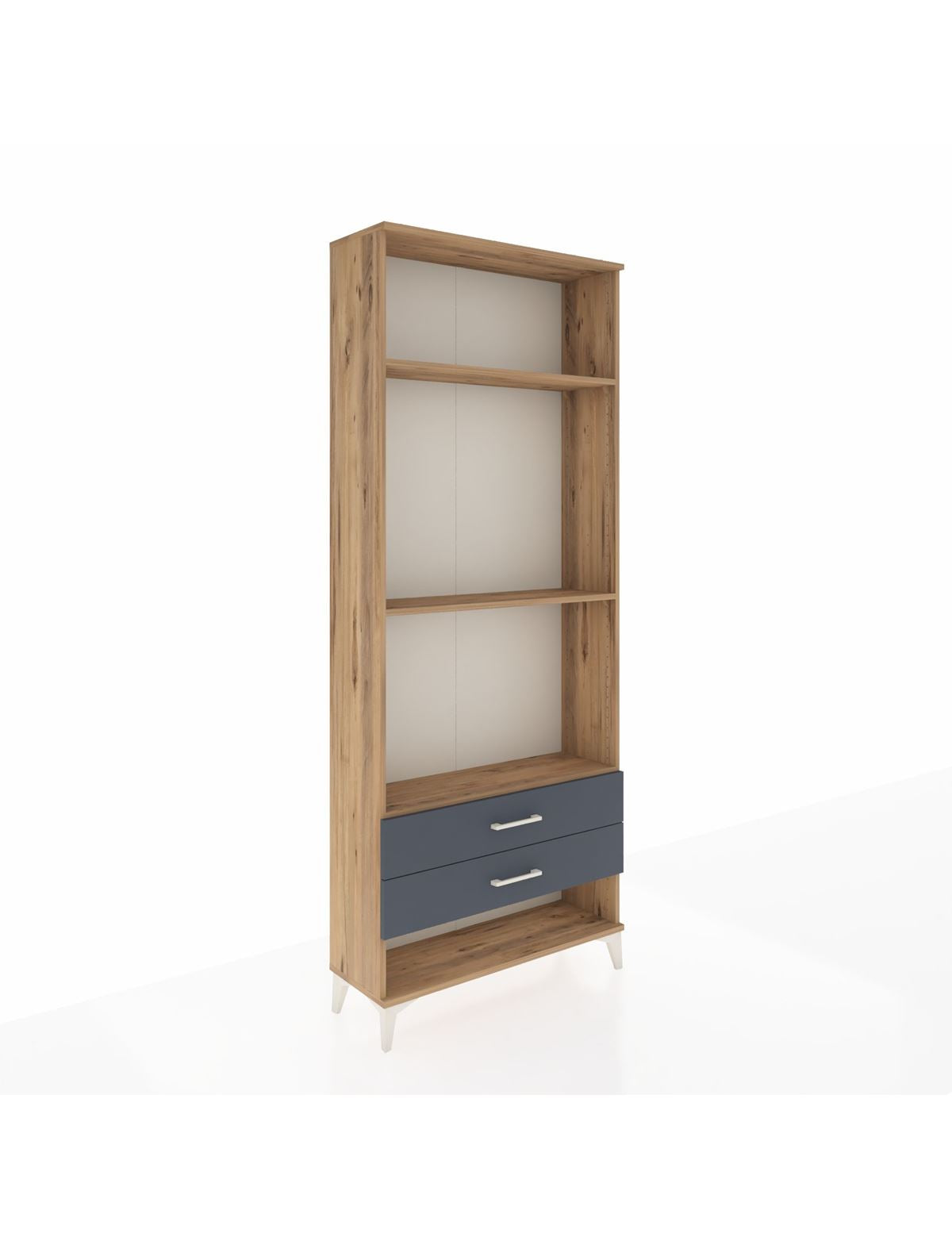 Arges Dolap 3 Raflı 2 Çekmeceli 88x30x221 Çam-Antrasit