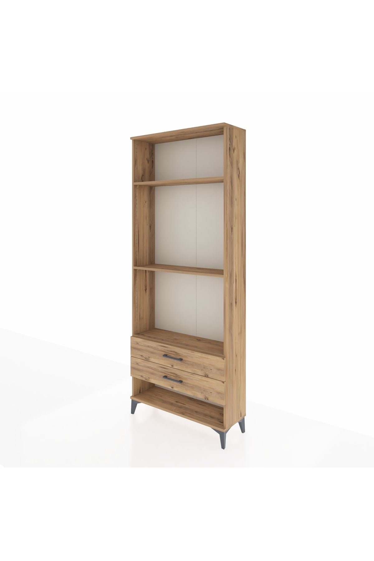 Arges Dolap 3 Raflı 2 Çekmeceli 88x30x221 Çam-Çam