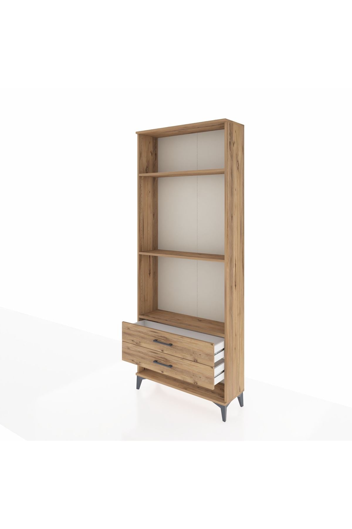 Arges Dolap 3 Raflı 2 Çekmeceli 88x30x221 Çam-Çam