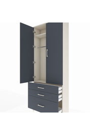 Arges Dolap 2 Raflı 3 Çekmeceli Tek Askılı 88x30x221 Aytaşı-Antrasit