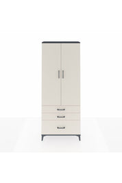 Arges Dolap 2 Raflı 3 Çekmeceli Tek Askılı 88x30x221 Antrasit-Aytaşı