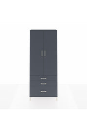 Arges Dolap 2 Raflı 3 Çekmeceli Tek Askılı 88x30x221 Antrasit-Antrasit