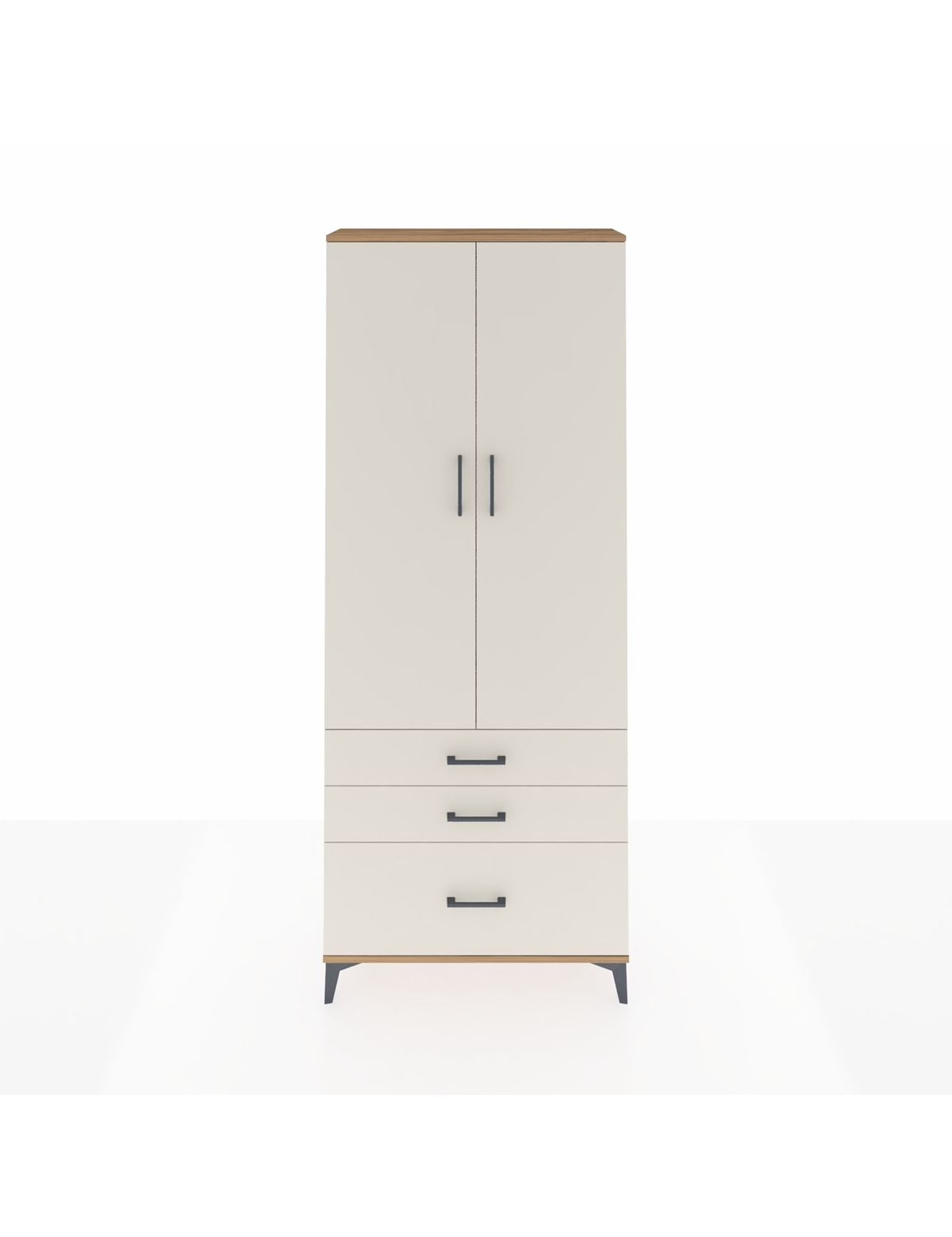 Arges Dolap 2 Raflı 3 Çekmeceli Tek Askılı 88x30x221 Çam-Aytaşı