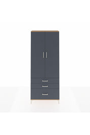 Arges Dolap 2 Raflı 3 Çekmeceli Tek Askılı 88x30x221 Çam-Antrasit