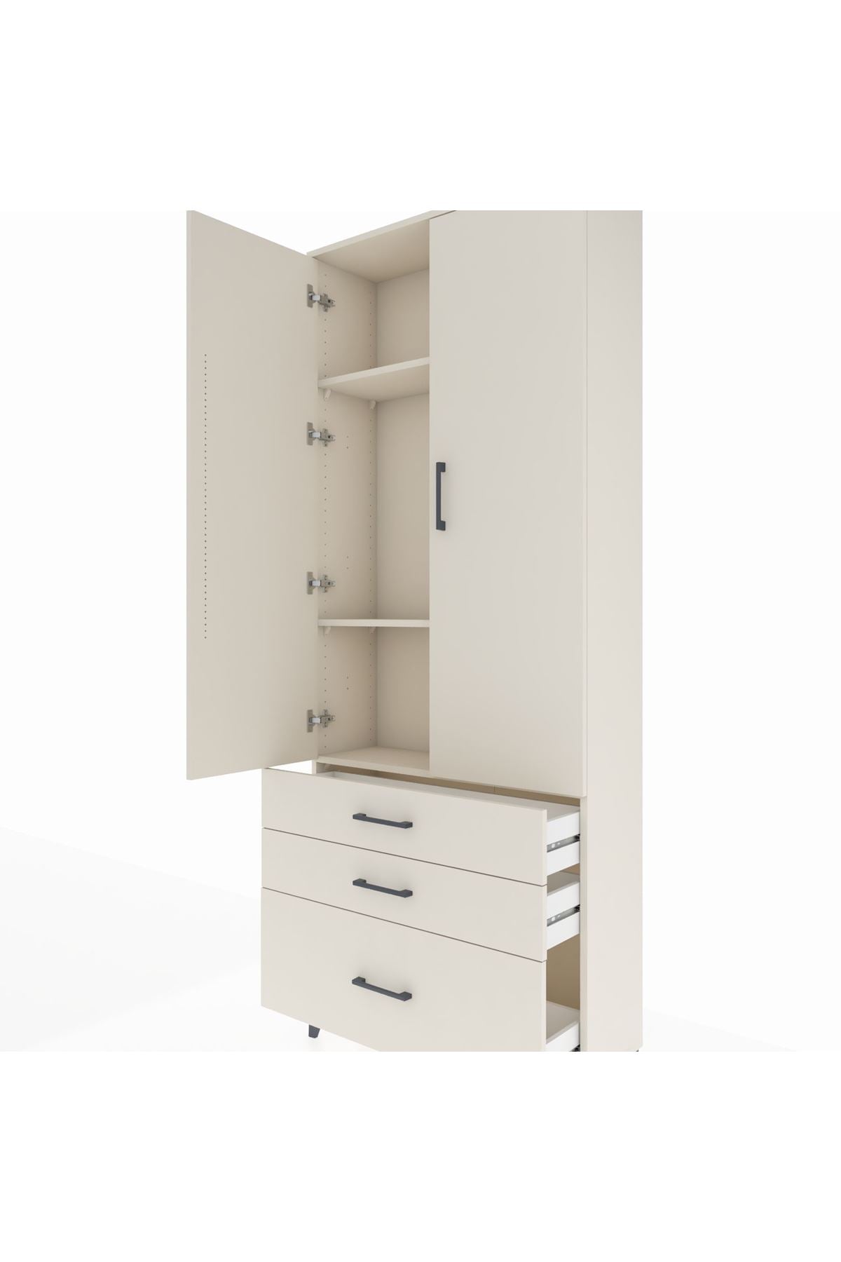 Arges Dolap 3 Raflı 3 Çekmeceli 2 Kapaklı 88x30x221 Aytaşı-Aytaşı